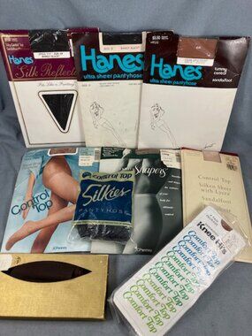 13 pr Vintage COLLECTIBLE Nylon Stockings Panty Hose Knee Highs Hosiery UNWORN
